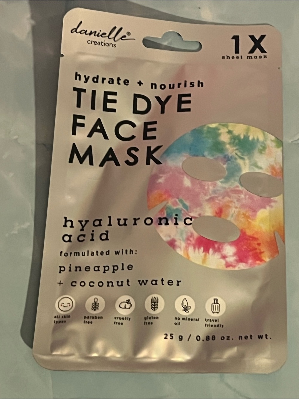 Danielle Creations Tie Dye Hyaluronic Face Mask - Multicolor